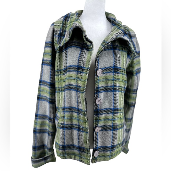 Roxy Plaid Wool Blend Flannel Shacket Size Medium - Picture 1 of 8